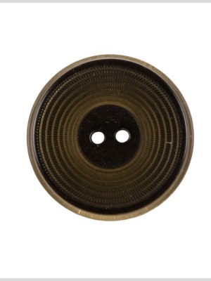 Plastic 2-Hole Button – 24L/15mm – Brown Ribbed Concentric Rings Plastic 2-Hole Button – 24L/15mm – Brown Ribbed Concentric Rings
