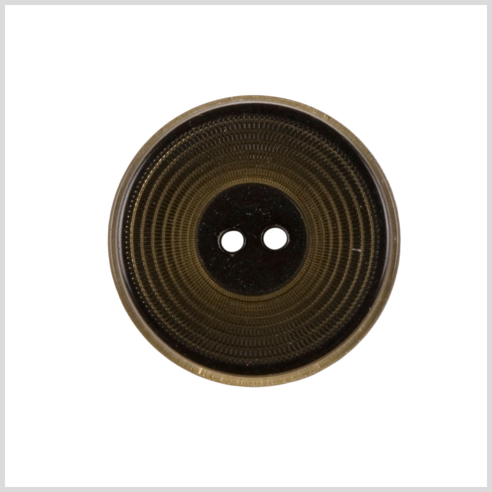 Plastic 2-Hole Button – 24L/15mm – Brown Ribbed Concentric Rings Plastic 2-Hole Button – 24L/15mm – Brown Ribbed Concentric Rings