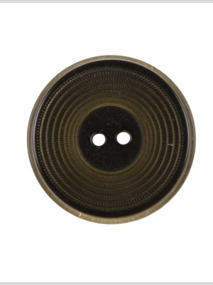 Plastic 2-Hole Button – 44L/28mm – Brown Ribbed Concentric Rings Plastic 2-Hole Button – 44L/28mm – Brown Ribbed Concentric Rings