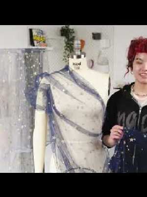 Starry Glitter Tulle – Ivory Starry Glitter Tulle – Ivory