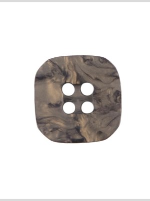 Rounded Square Plastic 4-Hole Button – 34L/21.5mm – Beige and Gray Marbled Swirls Rounded Square Plastic 4-Hole Button – 34L/21.5mm – Beige and Gray Marbled Swirls