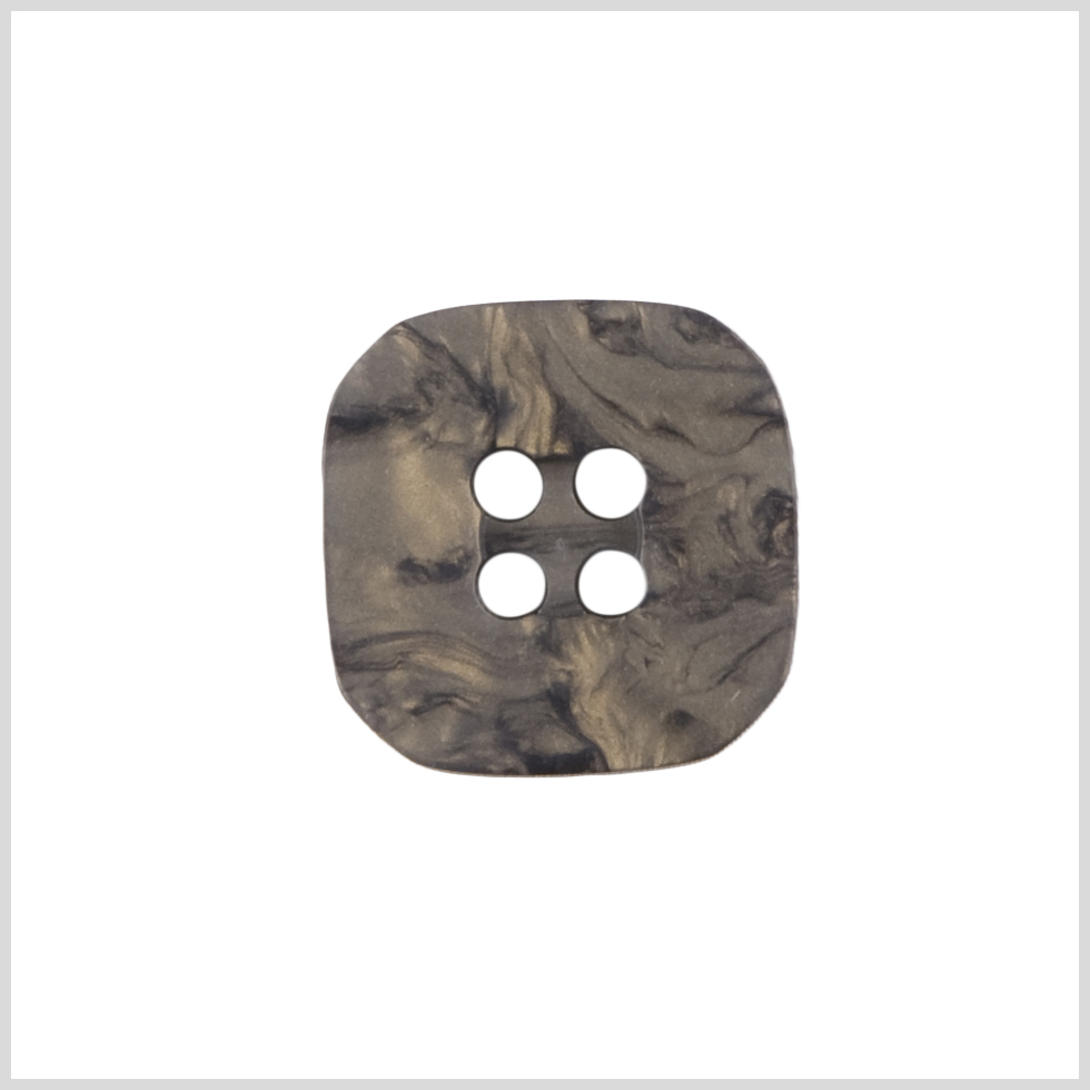 Rounded Square Plastic 4-Hole Button – 28L/18mm – Beige and Gray Marbled Swirls Rounded Square Plastic 4-Hole Button – 28L/18mm – Beige and Gray Marbled Swirls