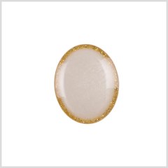 Oval Plastic Shank Back Button – 36L/23mm – Ivory and Gold Glitter Rim Oval Plastic Shank Back Button – 36L/23mm – Ivory and Gold Glitter Rim