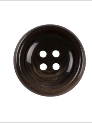 Plastic 4-Hole Button – 44L/28mm – Dark Brown and Taupe Swirled Convex Center Plastic 4-Hole Button – 44L/28mm – Dark Brown and Taupe Swirled Convex Center