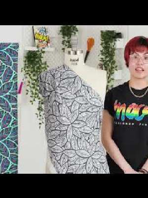 White, Folkstone Gray and Black Leaves UV Protective Compression Swimwear Tricot with Aloe Vera Microcapsules White, Folkstone Gray and Black Leaves UV Protective Compression Swimwear Tricot with Aloe Vera Microcapsules