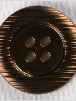 Plastic 4-Hole Button – 40L/25.5mm – Metallic Brown Ridged Rim Plastic 4-Hole Button – 40L/25.5mm – Metallic Brown Ridged Rim