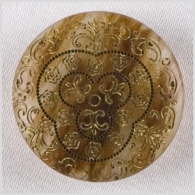 Plastic Shank Back Button – 32L/20mm – Dark Tan and Cream Streaked Ornate Engravings Plastic Shank Back Button – 32L/20mm – Dark Tan and Cream Streaked Ornate Engravings