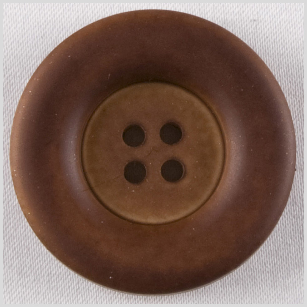 Plastic 4-Hole Button – 42L/27mm – Matte Brown Wide Rolled Rim Plastic 4-Hole Button – 42L/27mm – Matte Brown Wide Rolled Rim