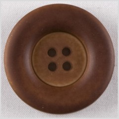 Plastic 4-Hole Button – 42L/27mm – Matte Brown Wide Rolled Rim Plastic 4-Hole Button – 42L/27mm – Matte Brown Wide Rolled Rim