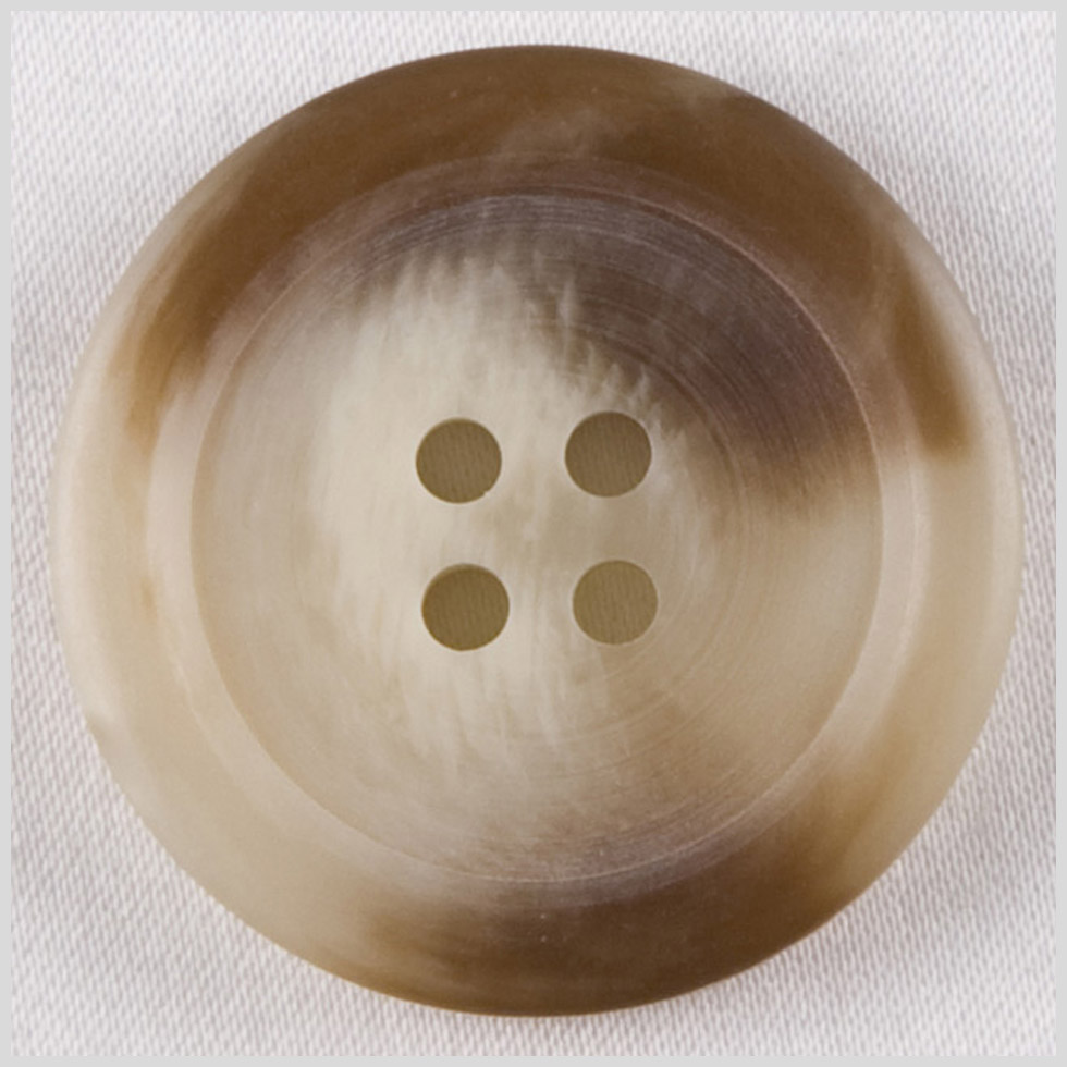 Plastic 4-Hole Button – 36L/23mm – Brown, Beige and Cream Mottled Rolled Rim Plastic 4-Hole Button – 36L/23mm – Brown, Beige and Cream Mottled Rolled Rim