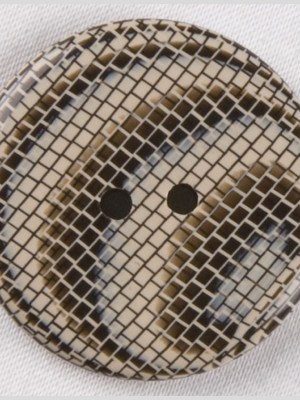 Plastic 2-Hole Button – 40L/25.5mm – Beige and Brown Ripples and Bricks Plastic 2-Hole Button – 40L/25.5mm – Beige and Brown Ripples and Bricks