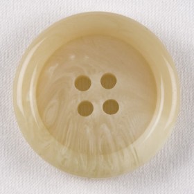 Plastic 4-Hole Button – 44L/28mm – Beige and White Swirls Rolled Rim Plastic 4-Hole Button – 44L/28mm – Beige and White Swirls Rolled Rim