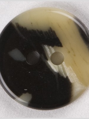 Plastic 2-Hole Button – 40L/25.5mm – Black-Brown and Cream Mottled Plastic 2-Hole Button – 40L/25.5mm – Black-Brown and Cream Mottled