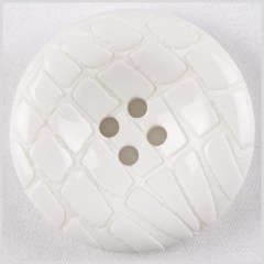 Plastic 4-Hole Button – 36L/23mm – White Animal Spots Embossed Plastic 4-Hole Button – 36L/23mm – White Animal Spots Embossed