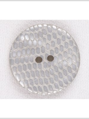 Plastic 2-Hole Button – 36L/23mm – Light Gray Reptile Scales Embossed Plastic 2-Hole Button – 36L/23mm – Light Gray Reptile Scales Embossed
