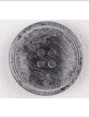 Plastic 4-Hole Button – 44L/28mm – Charcoal and Silver Swirls with Engraved Circle Plastic 4-Hole Button – 44L/28mm – Charcoal and Silver Swirls with Engraved Circle