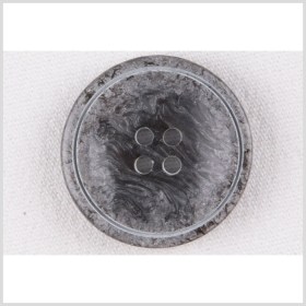 Plastic 4-Hole Button – 44L/28mm – Charcoal and Silver Swirls with Engraved Circle Plastic 4-Hole Button – 44L/28mm – Charcoal and Silver Swirls with Engraved Circle