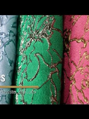 Metallic Luxury Brocade – Sky Blue Floral Outlines Metallic Luxury Brocade – Sky Blue Floral Outlines