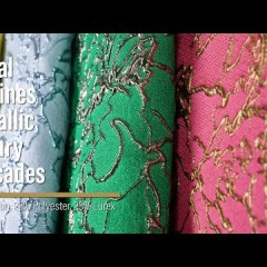 Metallic Luxury Brocade – Sky Blue Floral Outlines Metallic Luxury Brocade – Sky Blue Floral Outlines