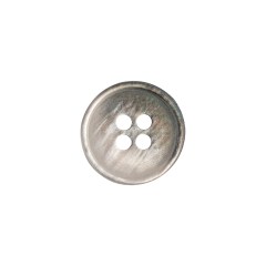 Plastic 4-Hole Button – 24L/15mm – Silvery Gray Iridescent Striations Plastic 4-Hole Button – 24L/15mm – Silvery Gray Iridescent Striations