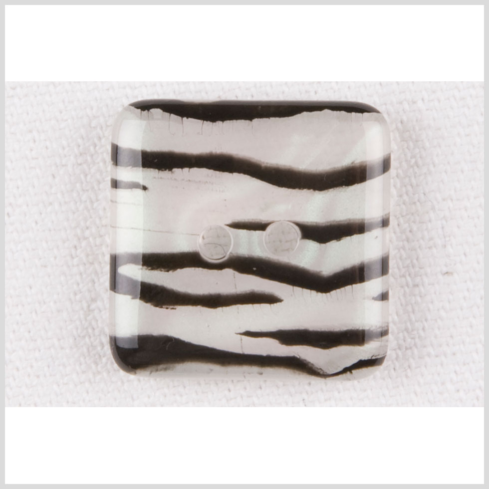 Iridescent Zebra Striped 2-Hole Square Plastic Button – 32L/20mm Iridescent Zebra Striped 2-Hole Square Plastic Button – 32L/20mm
