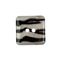 Iridescent Zebra Striped 2-Hole Square Plastic Button – 40L/25.5mm Iridescent Zebra Striped 2-Hole Square Plastic Button – 40L/25.5mm