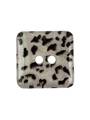 Iridescent Snow Leopard Spotted 2-Hole Square Plastic Button – 40L/25.5mm Iridescent Snow Leopard Spotted 2-Hole Square Plastic Button – 40L/25.5mm