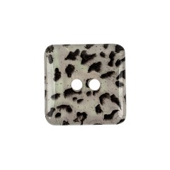 Iridescent Snow Leopard Spotted 2-Hole Square Plastic Button – 40L/25.5mm Iridescent Snow Leopard Spotted 2-Hole Square Plastic Button – 40L/25.5mm