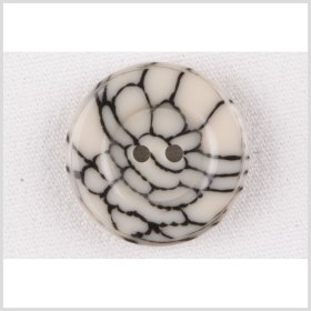 Ivory/Black Plastic Button – 24L/15mm Ivory/Black Plastic Button – 24L/15mm