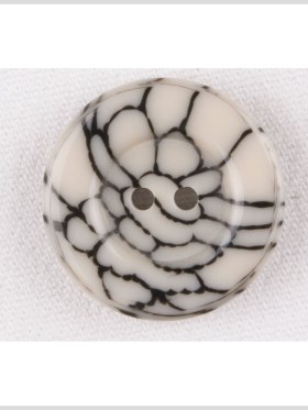 Ivory/Black Plastic Button – 32L/20mm Ivory/Black Plastic Button – 32L/20mm