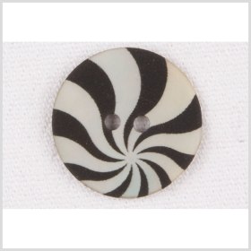 Natural Shell 2-Hole Button – 32L/20mm – Ivory and Black Radiating Swirl Natural Shell 2-Hole Button – 32L/20mm – Ivory and Black Radiating Swirl