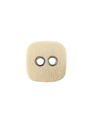 Square Plastic and Metal 2-Hole Button – 24L/15mm – Light Beige Striated with Metal Holes Square Plastic and Metal 2-Hole Button – 24L/15mm – Light Beige Striated with Metal Holes