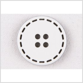 White and Black Plastic Button – 40L/25.5mm White and Black Plastic Button – 40L/25.5mm
