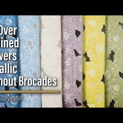 Metallic Burnout Brocade – Country Blue and Silver All-Over Outlined Flowers Metallic Burnout Brocade – Country Blue and Silver All-Over Outlined Flowers