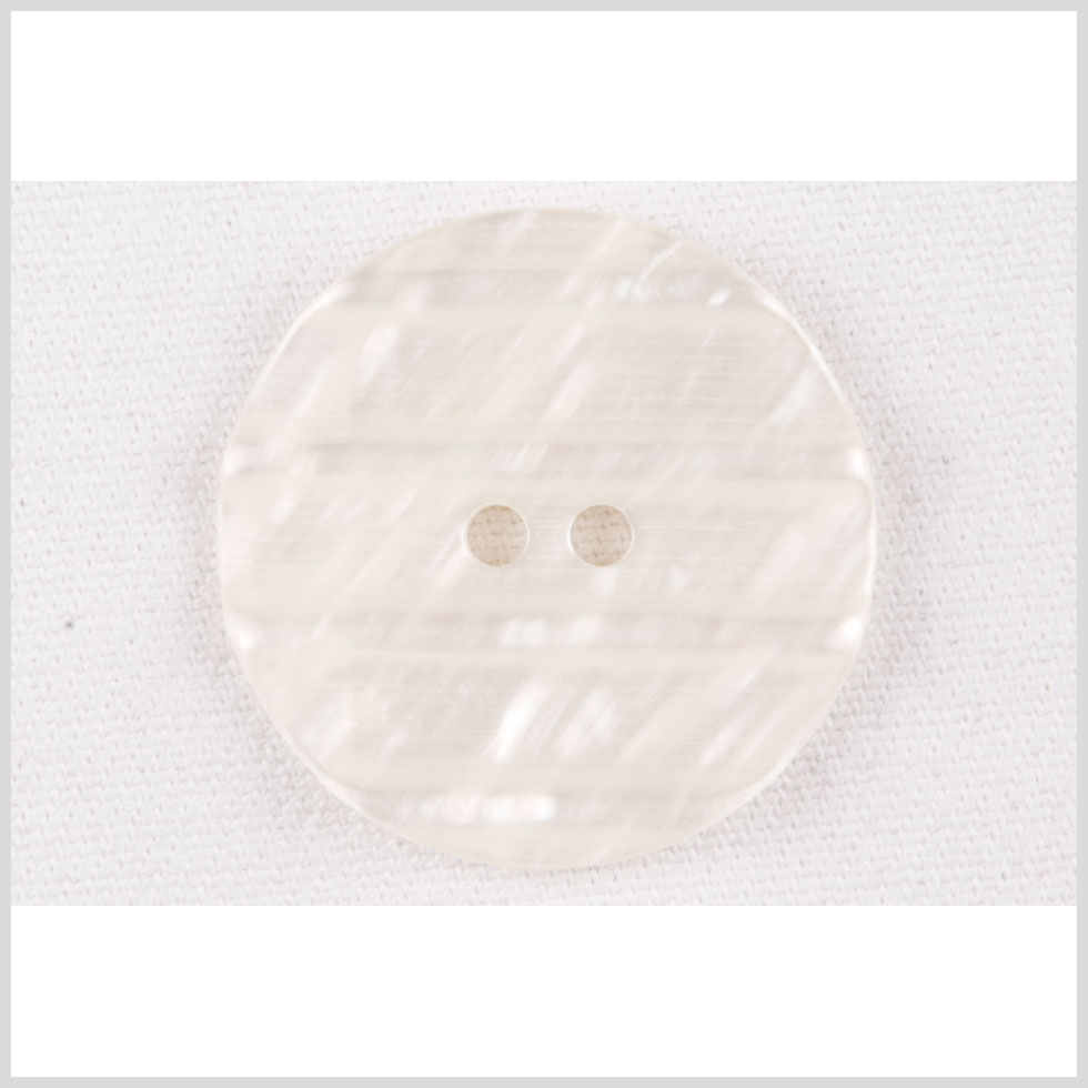 Plastic 2-Hole Button – 54L/34mm – Ivory Shimmer and Translucent Stripes Plastic 2-Hole Button – 54L/34mm – Ivory Shimmer and Translucent Stripes