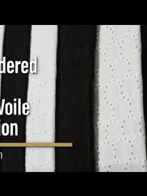 Embroidered Eyelet Cotton Voile – White Daisy Chains – Naomi Collection Embroidered Eyelet Cotton Voile – White Daisy Chains – Naomi Collection