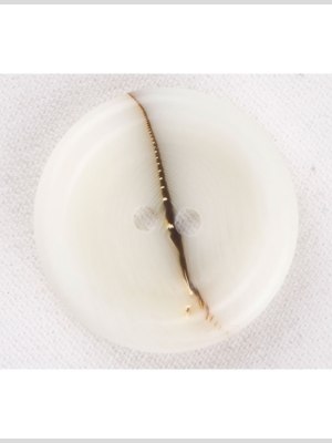 Ivory Waterfall-Edge Plastic 2-Hole Button with Organic Brown Stripe – 48L/30.5mm Ivory Waterfall-Edge Plastic 2-Hole Button with Organic Brown Stripe – 48L/30.5mm