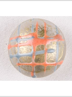 Plastic Shank Back Button – 36L/23mm – Domed Orange, Sky Blue and Gold Lines and Splatters Plastic Shank Back Button – 36L/23mm – Domed Orange, Sky Blue and Gold Lines and Splatters