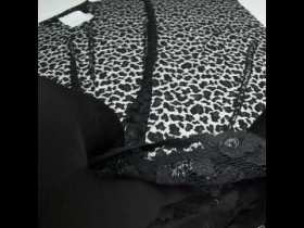 Metallic Raschel Lace with Finished Edges – Black Leopard Spots Metallic Raschel Lace with Finished Edges – Black Leopard Spots