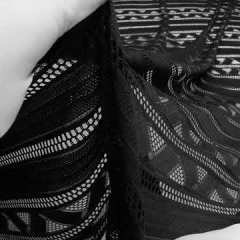 Corded Lace – Black Geometric Stripes Corded Lace – Black Geometric Stripes