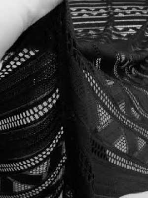 Corded Lace – Black Geometric Stripes Corded Lace – Black Geometric Stripes