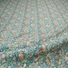 Liberty Fabrics Tana Lawn® – Strawberry Thief Turquoise Blue – Teal, Mint Green and Rust Orange Birds, Berries and Flowers Liberty Fabrics Tana Lawn® – Strawberry Thief Turquoise Blue – Teal, Mint Green and Rust Orange Birds, Berries and Flowers