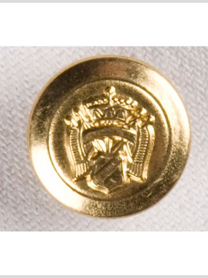 Metal Shank Back Button – 24L/15mm – Bright Gold Crest Metal Shank Back Button – 24L/15mm – Bright Gold Crest