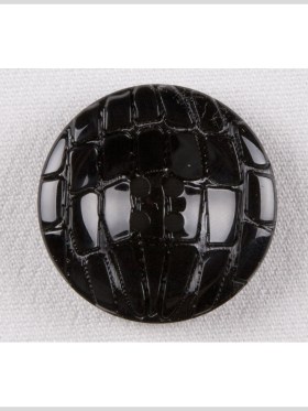 Black Glossy Reptilian Plastic Shank-Back Button – 36L/23mm Black Glossy Reptilian Plastic Shank-Back Button – 36L/23mm