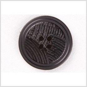 Plastic 4-Hole Button – 44L/28mm – Black Combed Ridges Plastic 4-Hole Button – 44L/28mm – Black Combed Ridges