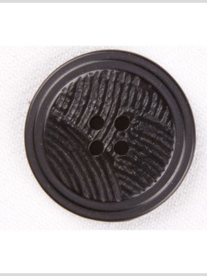 Plastic 4-Hole Button – 44L/28mm – Black Combed Ridges Plastic 4-Hole Button – 44L/28mm – Black Combed Ridges