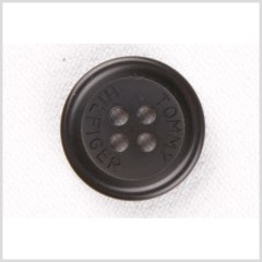 Plastic 4-Hole Button by Tommy Hilfiger – 28L/18mm – Black Designer Logo Rolled Rim Plastic 4-Hole Button by Tommy Hilfiger – 28L/18mm – Black Designer Logo Rolled Rim