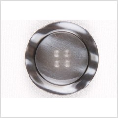 Plastic 4-Hole Button – 44L/28mm – Gray and White Mottled Streaks Plastic 4-Hole Button – 44L/28mm – Gray and White Mottled Streaks