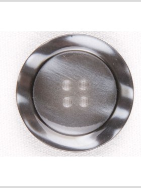 Plastic 4-Hole Button – 44L/28mm – Gray and White Mottled Streaks Plastic 4-Hole Button – 44L/28mm – Gray and White Mottled Streaks