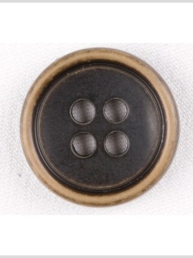 Plastic 4-Hole Button – 28L/18mm – Black with Gold Rim Plastic 4-Hole Button – 28L/18mm – Black with Gold Rim